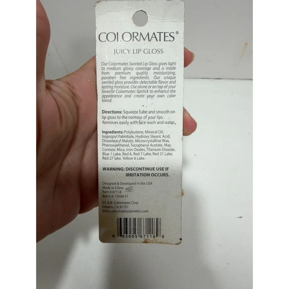 Colormates‎ Juicy Lip Gloss Chocolate Mint 67118 Swirled Brown Gold Paraben Free